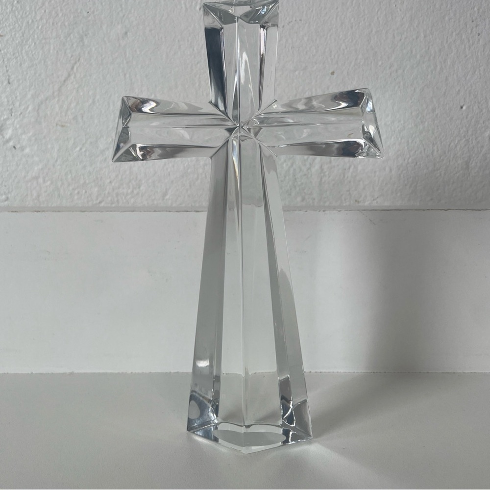 Bohemia Czech Republic 24% Lead Crystal Cross 7.5" tall, Teleflora Gift - Picture 6 of 9